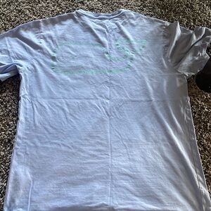 Vineyard Vines Periwinkle Tee With Teal Whale and Pocket